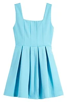 Miss Behave Kids' Sleeveless Box Pleat Dress Turquoise at Nordstrom,