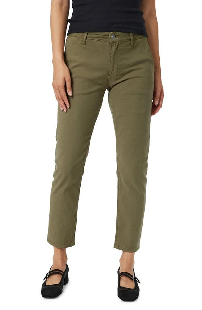 Mavi Jeans Brooke Twill Ankle Straight Leg Pants Green Luxe at Nordstrom, X