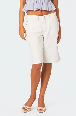 EDIKTED Low Rise Carpenter Bermuda Shorts White at Nordstrom,