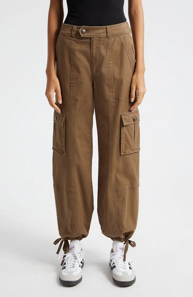 Cinq à Sept Zola Cargo Parachute Pants Olive Green at Nordstrom,