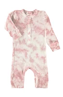 PAIGELAUREN Thermal Henley Romper in Light Pink Tie Dye at Nordstrom, Size 9-12M