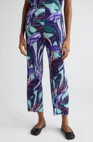 Pleats Please Issey Miyake Tardivo Print Pleated Ankle Pants Purple at Nordstrom,