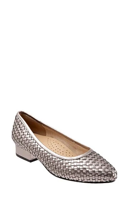 Trotters Jade Woven Pointed Toe Shoe Pewter at Nordstrom,