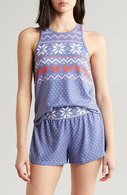 PJ Salvage Cozy Vibes Peachy Short Pajamas Dark Peri at Nordstrom,