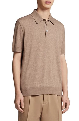 ZEGNA Baby Island Cotton & Cashmere Polo Oatmeal at Nordstrom, Us