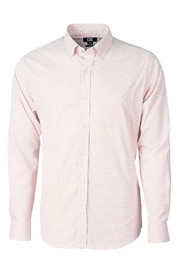 Cutter & Buck Versatech Tattersall Classic Fit Button-Up Performance Shirt Red at Nordstrom,