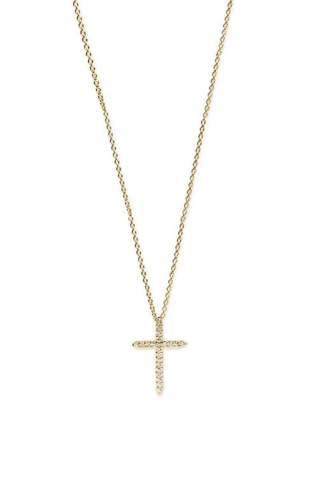 Roberto Coin Diamond Cross Pendant Necklace in Yellow Gold at Nordstrom