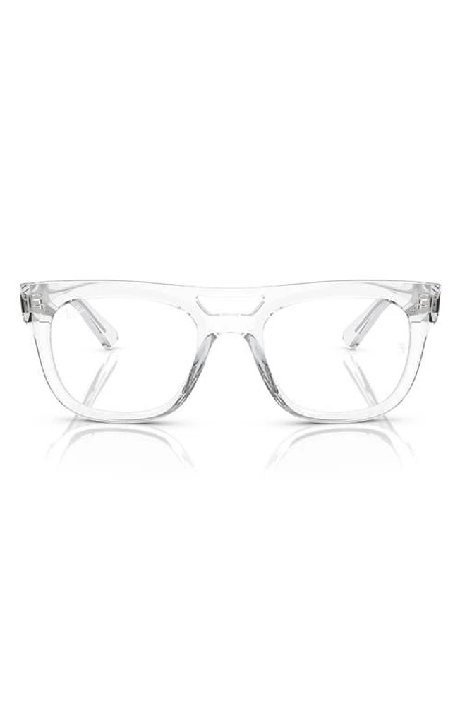 Ray-Ban Phil 54mm Square Optical Glasses in Transparent at Nordstrom