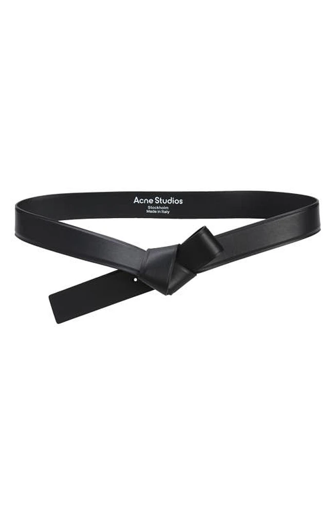 Acne Studios Musubi Leather Belt in Black at Nordstrom, Size Small