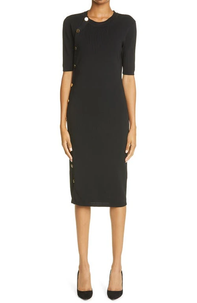 Altuzarra Topaz Side Button Shift Dress in Black at Nordstrom, Size Small