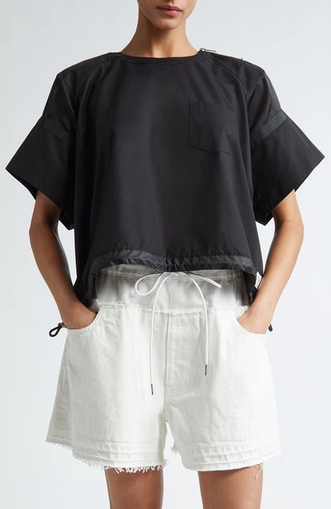 Sacai x Thomas Mason Paneled Mixed Media Top at Nordstrom,