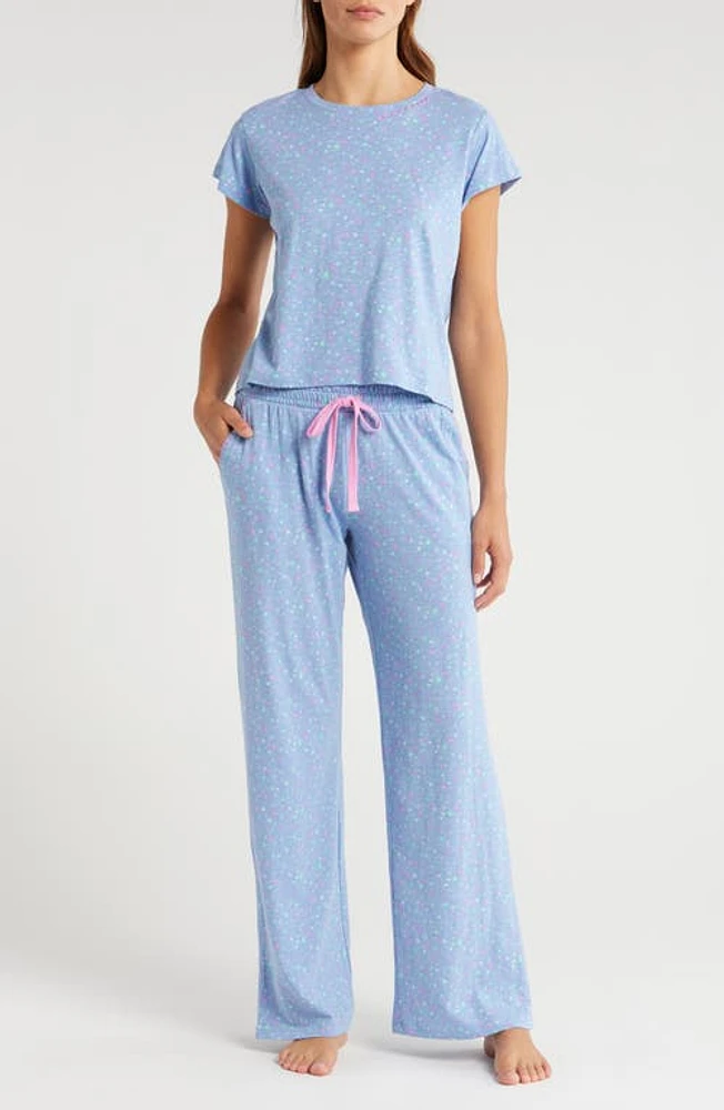 PJ Salvage Star Gazer Slub Jersey Pajamas Denim at Nordstrom,