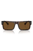 Prada 59mm Polarized Rectangular Sunglasses in Havana at Nordstrom