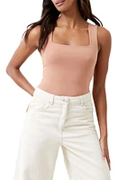 French Connection Rallie Square Neck Stretch Cotton Bodysuit at Nordstrom,