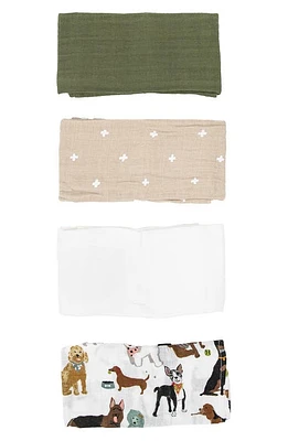 little unicorn 4-Pack Cotton Muslin Blankets in Woof at Nordstrom