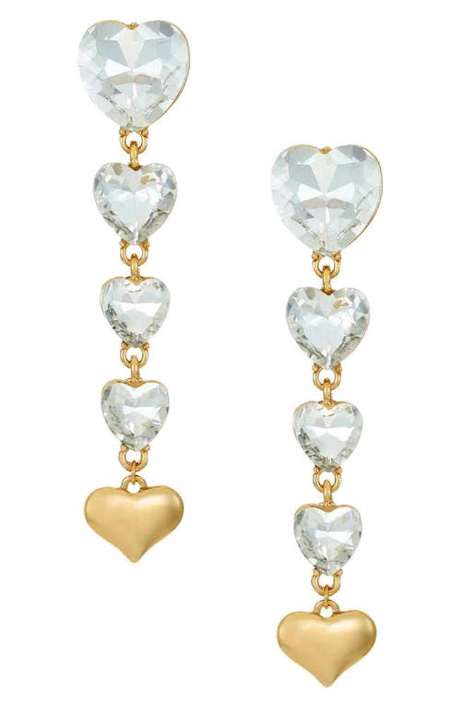 Ettika Crystal Love Drop Earrings in Gold at Nordstrom