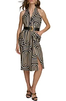 Donna Karan New York Belted Midi Dress Black Fawn at Nordstrom,