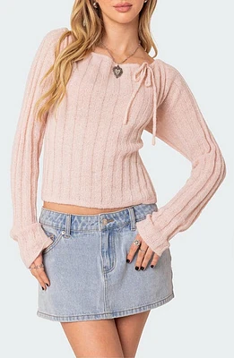 EDIKTED Emmy Open Back Sweater Pink at Nordstrom,