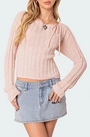 EDIKTED Emmy Open Back Sweater Pink at Nordstrom,