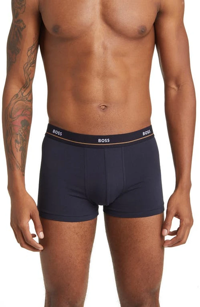 BOSS Assorted 5-Pack Essential Cotton Stretch Jersey Trunks Blue Multi at Nordstrom,