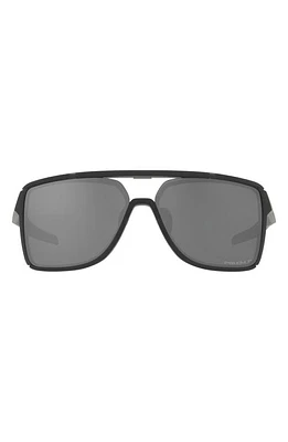 Oakley Castel 63mm Prizm Polarized Oversize Rectangular Sunglasses in Matte Black at Nordstrom