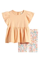 Tucker + Tate Flutter Sleeve Top & Bike Shorts Floral at Nordstrom,