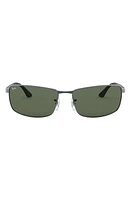 Ray-Ban 61mm Rectangle Wrap Sunglasses in Green at Nordstrom