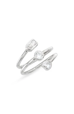 SHYMI Cubic Zirconia Bezel Wrap Ring in Silver/White at Nordstrom