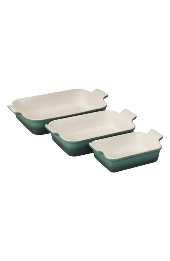 Le Creuset The Heritage Set of 3 Rectangular Baking Dishes in Artichaut at Nordstrom