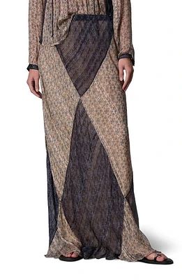 rag & bone Delancy Metallic Maxi Skirt Beigemult at Nordstrom,