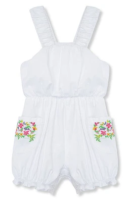 Peek Essentials Floral Embroidered Bubble Romper White at Nordstrom,