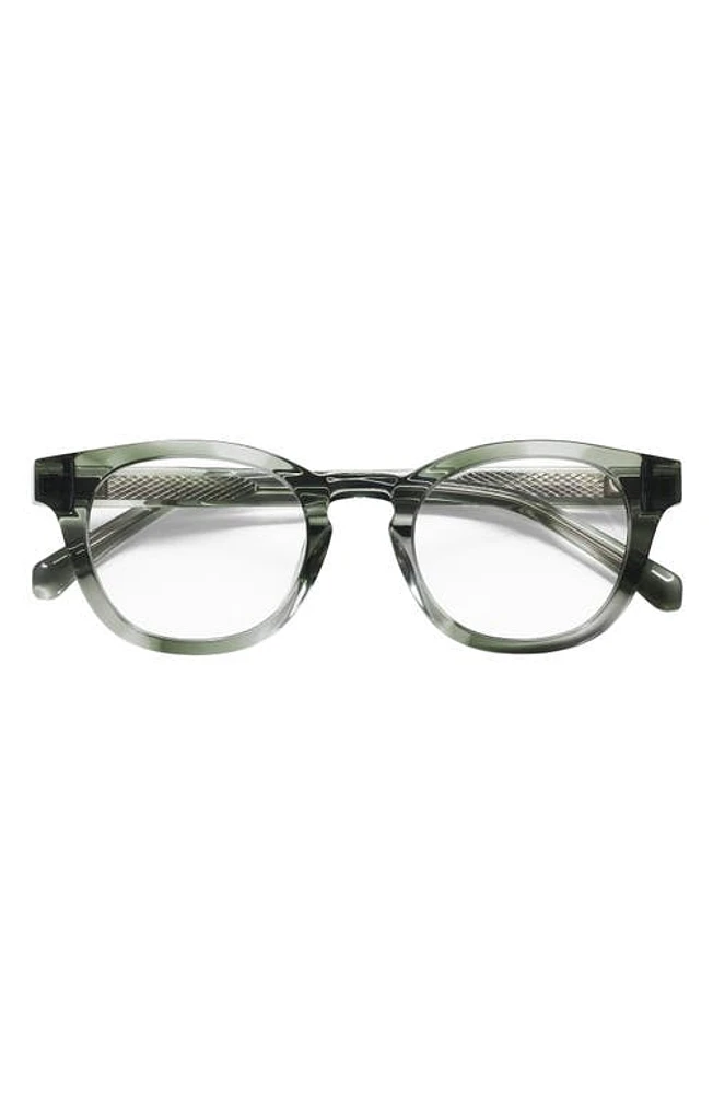 eyebobs Waylaid 46mm Reading Glasses in Olive Crystal/Clear at Nordstrom, Size +1.25