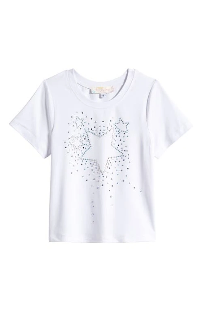 Truly Me Kids' Rhinestone Star T-Shirt White at Nordstrom,