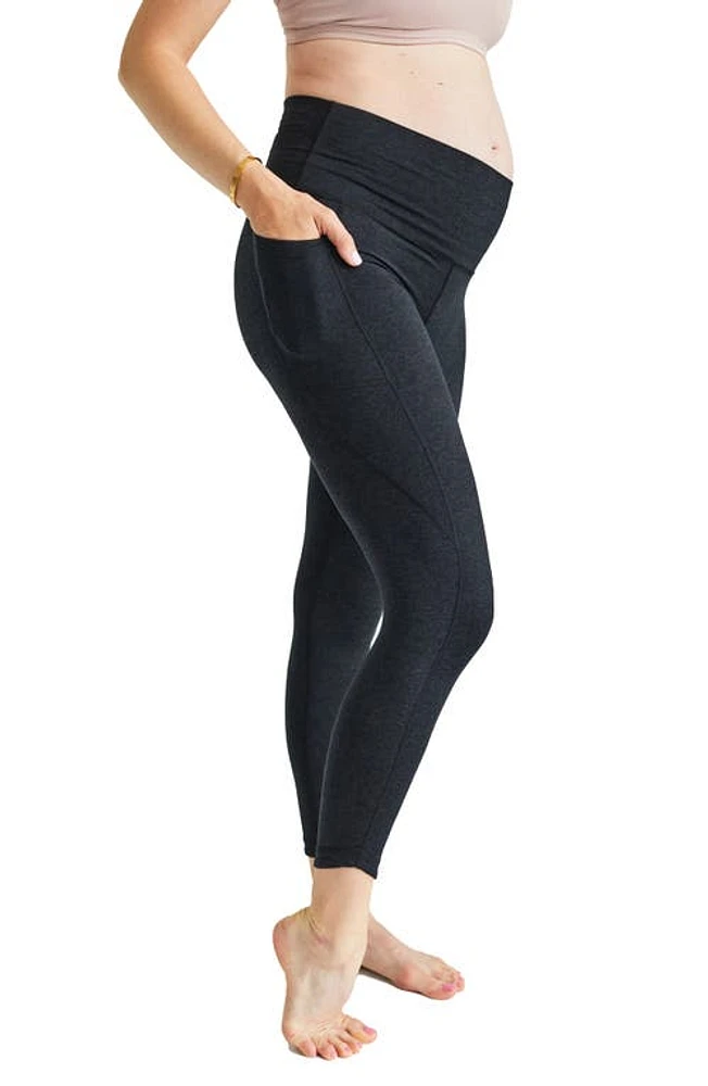 Anook Athletics Ellie Maternity 23-Inch Crop Leggings Char Heather at Nordstrom,