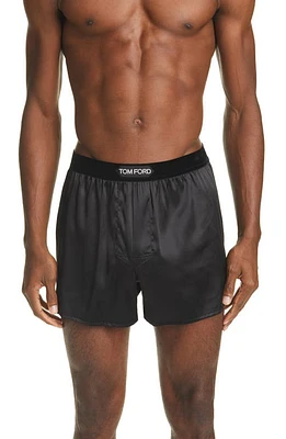 TOM FORD Stretch Silk Boxers Black at Nordstrom,