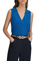 Reiss Taylor Surplice Neck Shell Blue at Nordstrom,