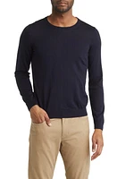 BOSS Leno Virgin Wool Crewneck Sweater Dark Blue at Nordstrom,