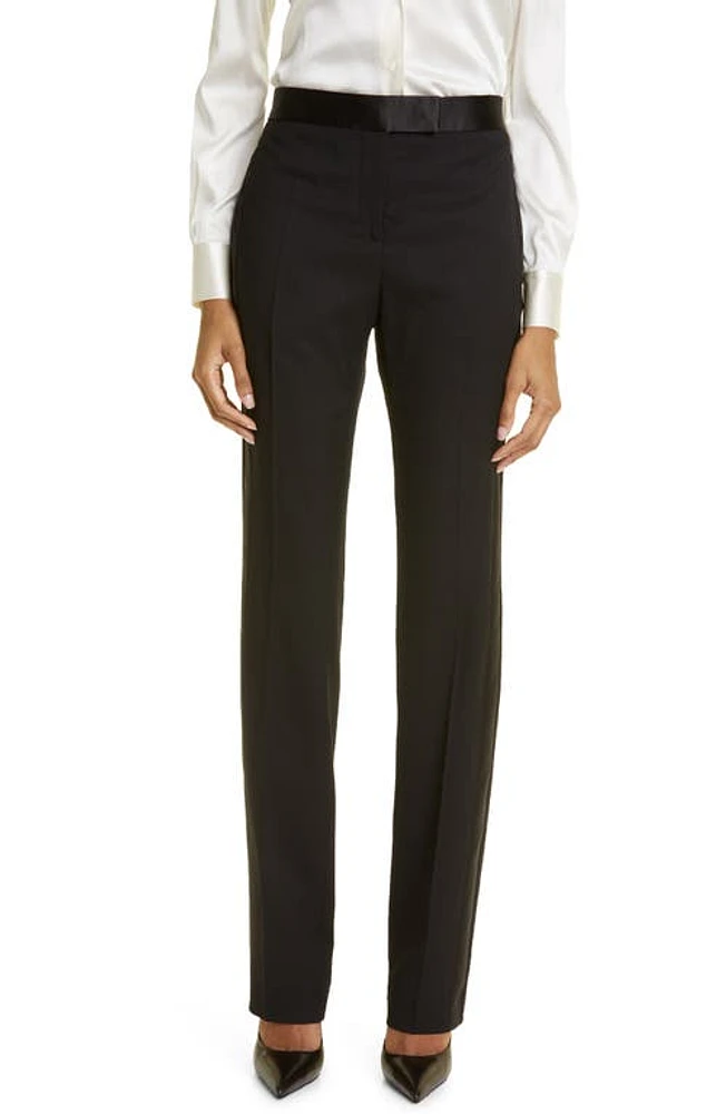 TOM FORD Grain de Poudre Wool Wide Leg Tuxedo Pants Black at Nordstrom, Us