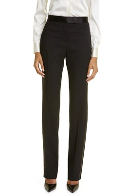 TOM FORD Grain de Poudre Wool Wide Leg Tuxedo Pants Black at Nordstrom, Us