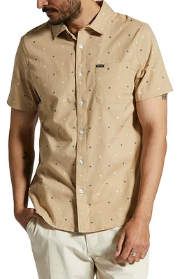 Brixton Charter Geo Print Button-Up Shirt Sand Pyramid at Nordstrom,