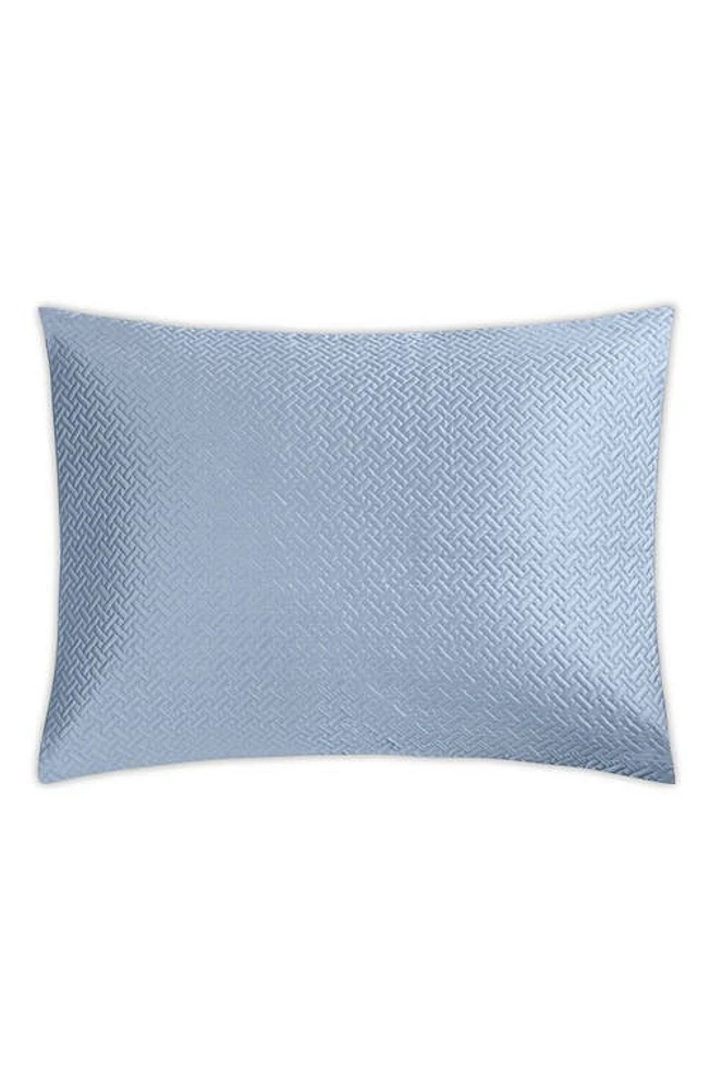 Matouk Basket Weave Cotton Sateen Sham in Hazy Blue at Nordstrom