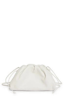 Bottega Veneta The Mini Pouch Calfskin Leather Crossbody Bag in White Gold at Nordstrom