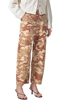 Citizens of Humanity Marcelle Camo Print Low Rise Barrel Cargo Jeans Sand at Nordstrom,