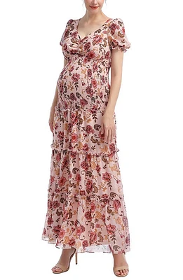 Kimi and Kai Aoife Floral Maternity Maxi Dress Multicolored at Nordstrom,