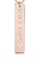 MELANIE MARIE Personalized Bar Pendant Necklace in Rose Gold Plated at Nordstrom