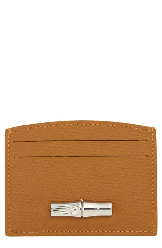 Longchamp Roseau 4-Slot Leather Card Case in Natural at Nordstrom