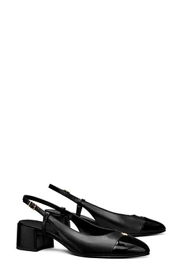 Tory Burch Cap Toe Slingback Pump Perfect Black /Perfect at Nordstrom,