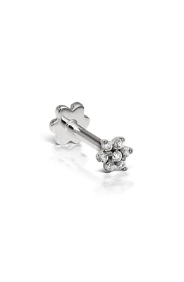 Maria Tash Single Diamond Flower Stud Earring in White at Nordstrom, Size 3 Mm