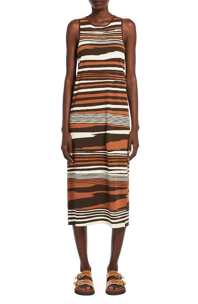 Weekend Max Mara Ifrem Stripe Sleeveless Sundress in Brown Stripe at Nordstrom, Size X-Small