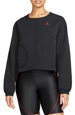 Jordan Essentials Flight Jacket in Black/Gym Red at Nordstrom, Size Medium